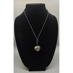 Natural Labradorite Heart Pendant Necklace Adjustable Macrame Cord Boho Gemstone